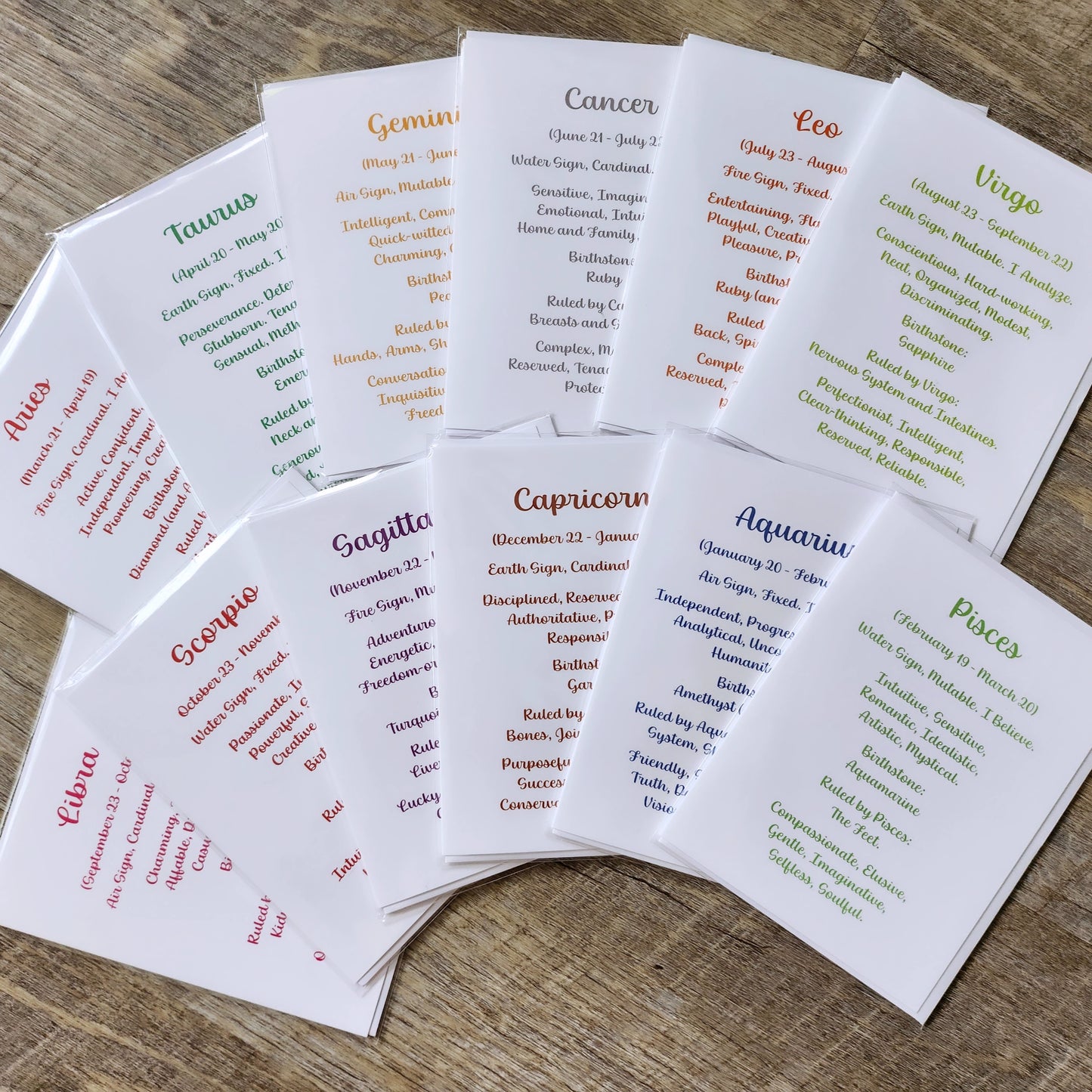 24 ASTROLOGY Note Cards (Inside Message Thinking of YOU!)