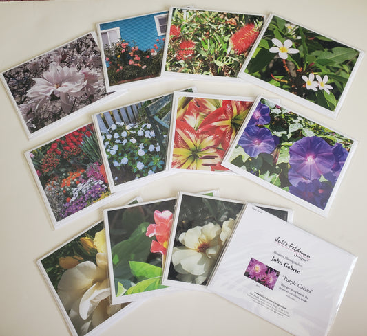 12 Assorted Julie Feldman Designs "Floral" Note Cards